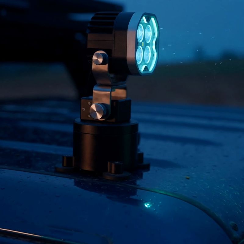 Gimbal magnetically mounted on truck roof